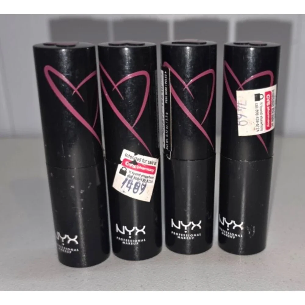 Lot of 4 NYX Professional Makeup Shout Loud Lipstick NEW Love is a Drug Pink
